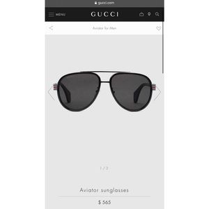 NEW Gucci Aviator Sunglasses including velvet case